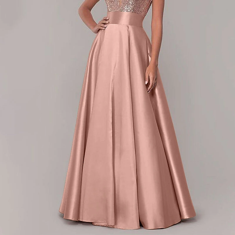 (image for) ZANZEA Stylish Women High Waist A-line Long Skirts Summer OL Work Skirt Jupe Female Solid Party Maxi Skirts Faldas Saia