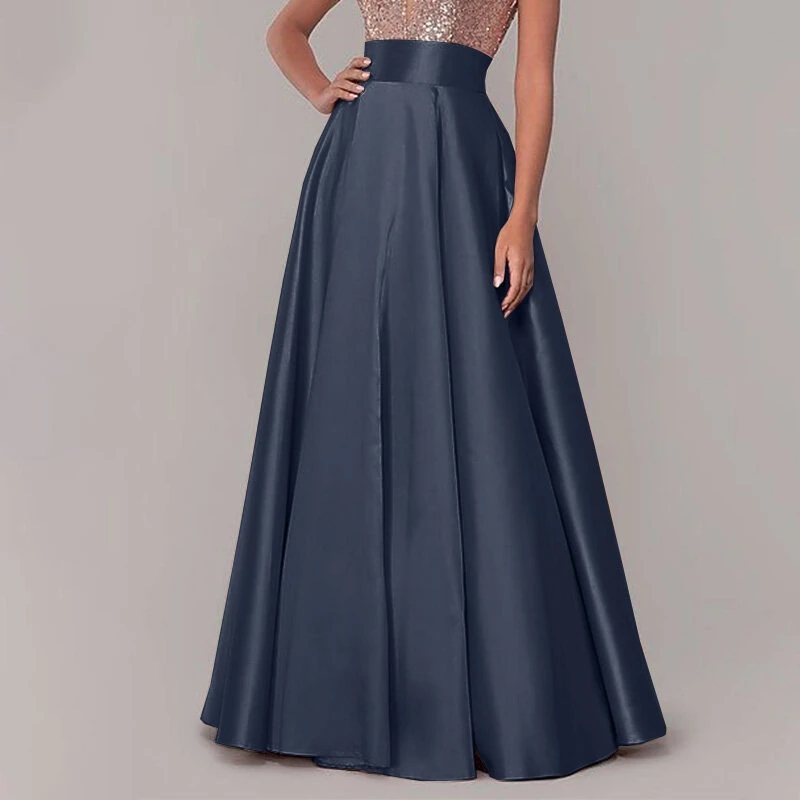 (image for) ZANZEA Stylish Women High Waist A-line Long Skirts Summer OL Work Skirt Jupe Female Solid Party Maxi Skirts Faldas Saia