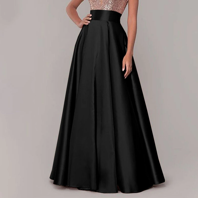 (image for) ZANZEA Stylish Women High Waist A-line Long Skirts Summer OL Work Skirt Jupe Female Solid Party Maxi Skirts Faldas Saia